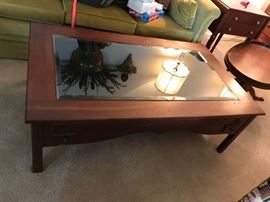 #23	Glass Top w/drawer display coffee table  50x30x17	 $100.00 	