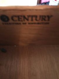 #24 Century entry table with 3 drawers and metal bar back 67x17x32 $225.00