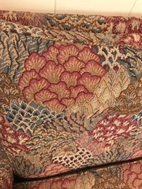 #26	Coral type design rose/green cream sofa 83" Long	 $75.00 	