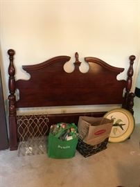 #49	Queen Cherry Bed Frame w/rails - as is	 $175.00 	