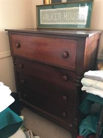#56	4 drawer chest of drawers Primitive w/spindle Sides 37x20x43	 $200.00 	
