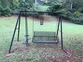 #73	Black Wrought Iron Swing   51" Swing  - as is 	 $75.00 	