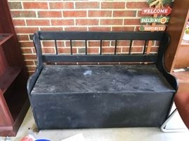 #84	Black Storage Bench 	 $30.00 	