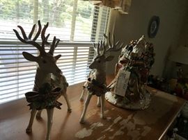 #97	Fitz And Floyd Santa with Sleigh and 2 reindeers	 $140.00 	