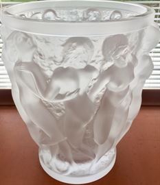 Lalique 9.5” Bacchantis Crystal Vase