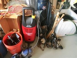 Power washer, Vintage badmitten Set,