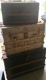 Antique steam trunks