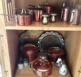 Complete set of Paul Revere Copper Cookware. Excellent condition. 