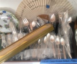 108 Pc deep silver inlaid flatware Set. 