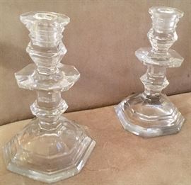 4 large Baccarat Crystal candlesticks. 
