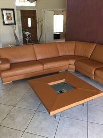 Italian leather sectional by Polaris, gorgeous condition