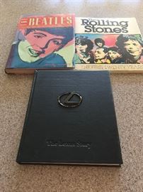 Vintage Beatles/Rolling Stones books and The Lexus story (the behind the scenes story of the #1 automotive luxury brand,