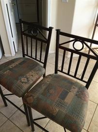 (2) countertop chairs, wrought iron
