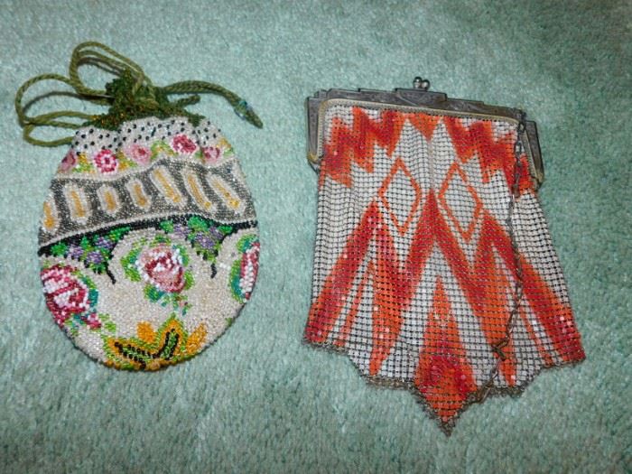 vintage mesh and beaded purses