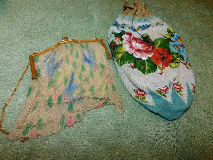 vintage mesh and beaded purse