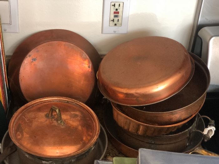 Copper pots and pans 