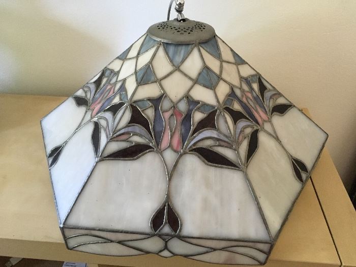 Slag glass lamp shade 