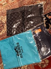 Hermes and Vuitton Scarves