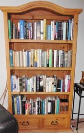 Pine bookcase. Books