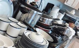 Dansk and Mikasa china. Lots of kitchen items