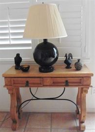 Rustic pine console table.