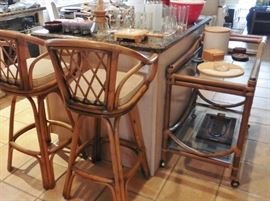 Rattan counter stools