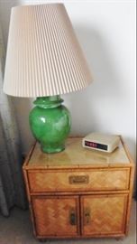 Another woven bamboo nightstand