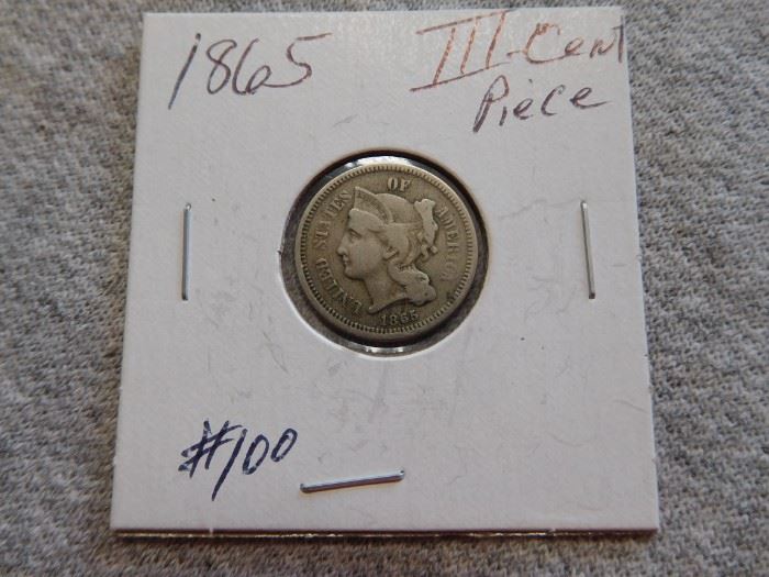 1865 III (Cent) Piece