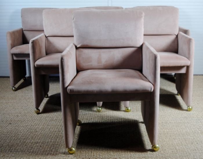 S/6 Suede Steve Case MCM Dining Club Chairs, $2395