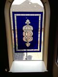 Saphirre blue stained glass priced to sell, owner paid $800 for this