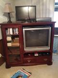 Cherry TV armoire, small flat screen tv