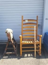 Wooden Rocking Chair and Rocking Horse https://ctbids.com/#!/description/share/50419