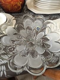 Bohemia Glass Bowl on Pedestal 
Made in Czech Republic 