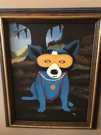 Blue Dog painting by Cheryl Myers
