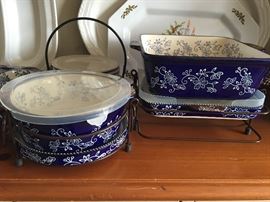 Collection of Temp-tations Ovenware Floral Lace Print