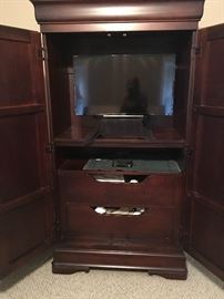 Inside View of "Carlisle" Mahogany Armoire