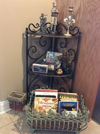 Pretty Iron Corner Shelf Unit
Ornate Iron Planter
Collection of Cookbooks