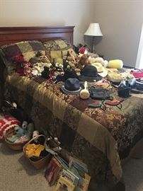 Collection of Ladies & Men's Hats, Beanie Babies, Heirloom Bears & Rabbits, Vintage Hot Wheels, Purses, Clothes, etc.