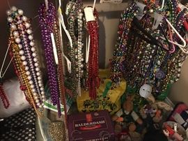 Huge Collection of Deluxe Mardi Gras Beads and Decor