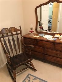 Old Hand Painted Rocking Chair