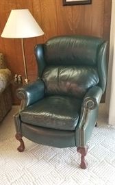 Leather reclining arm chair