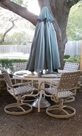 Patio table & chairs with umbrella