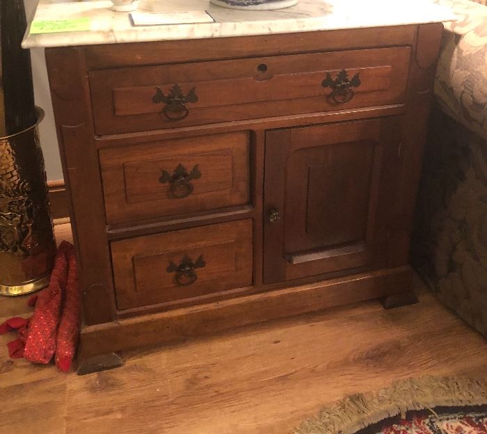 antique wash stand with marble top