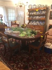 dining table, dining chairs