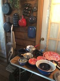 enamelware, cast iron skillets and bakeware, Oreck vacuum