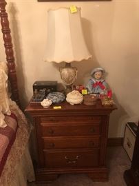 bedside chest, lamp