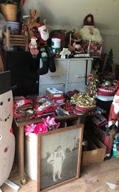 filing cabinets, Christmas decor