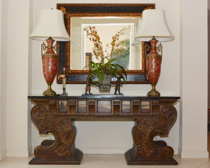 entry table- lamps