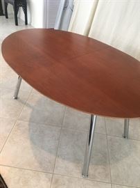 Italian walnut wood table- 66" has leaf to extend to 90"