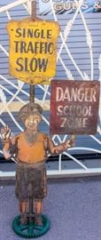 Lot 161 - Antique 1920s Rare School Zone Crossing Sign